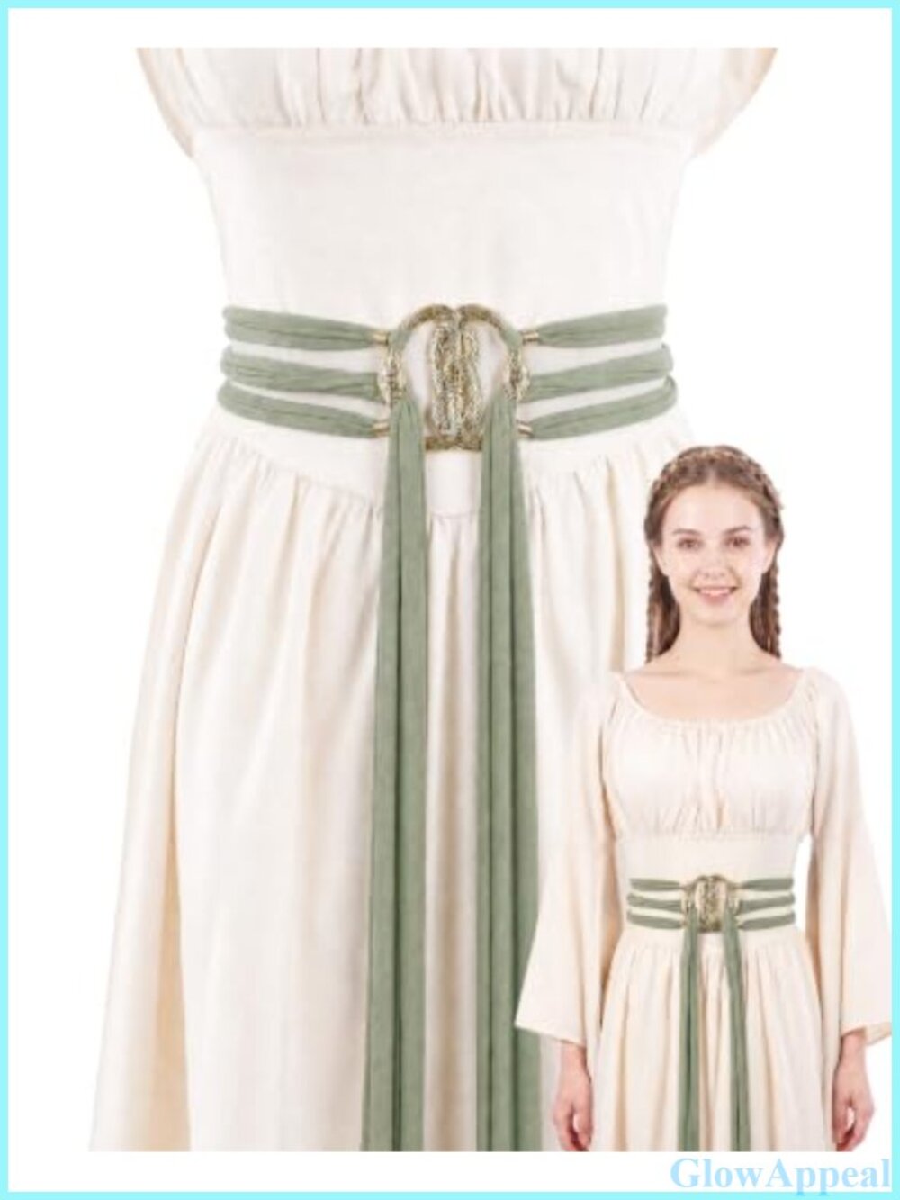 Medieval Viking Renaissance Waist Belt with Fabric Cords & Metal Rings
